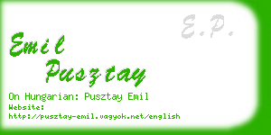 emil pusztay business card